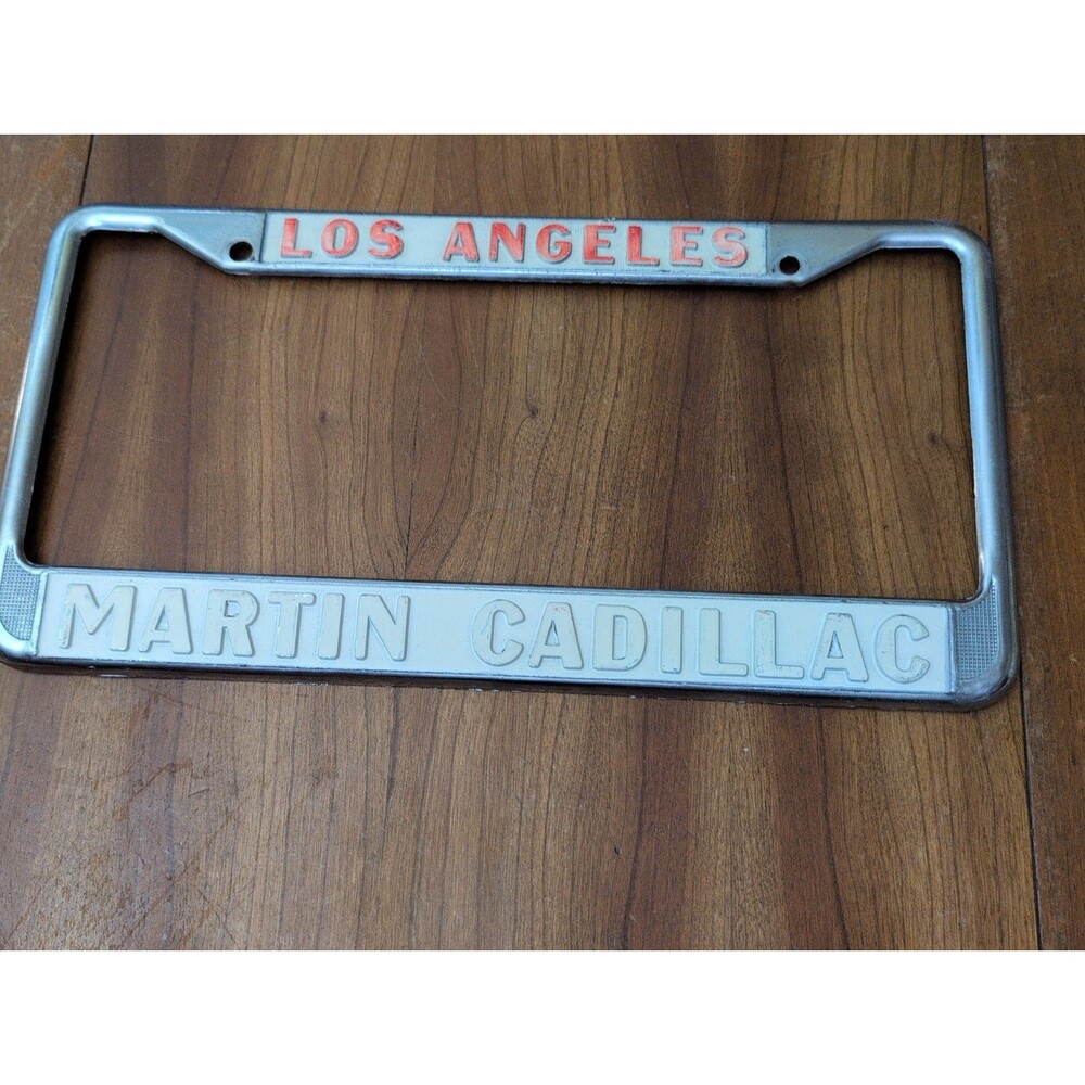 RARE Los Angeles California Martin Cadillac Vintage Dealer License Plate Frame